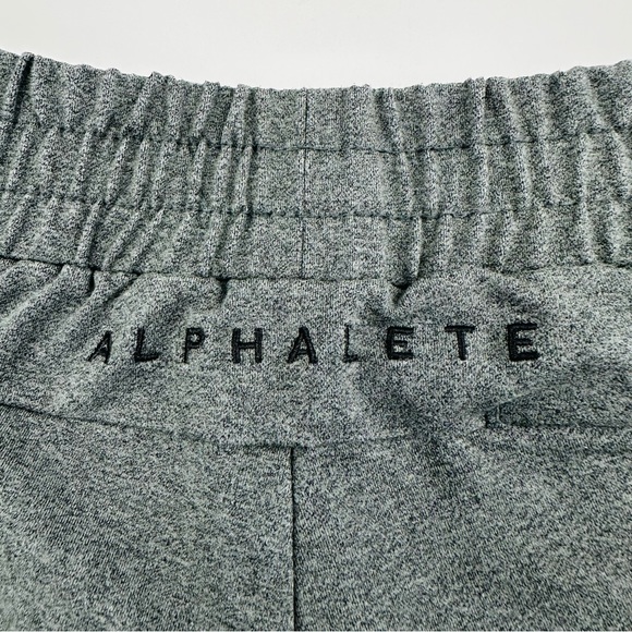 Alphalete Zipper Ankle Reflective Jogger Embroidered Back Waistband Heather Grey - Picture 11 of 13
